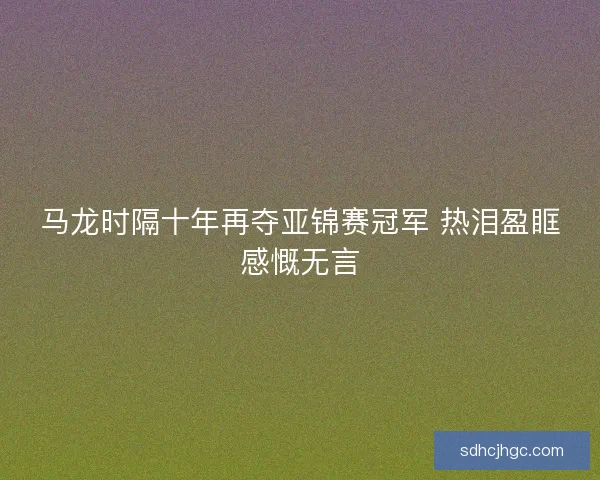 马龙时隔十年再夺亚锦赛冠军 热泪盈眶感慨无言